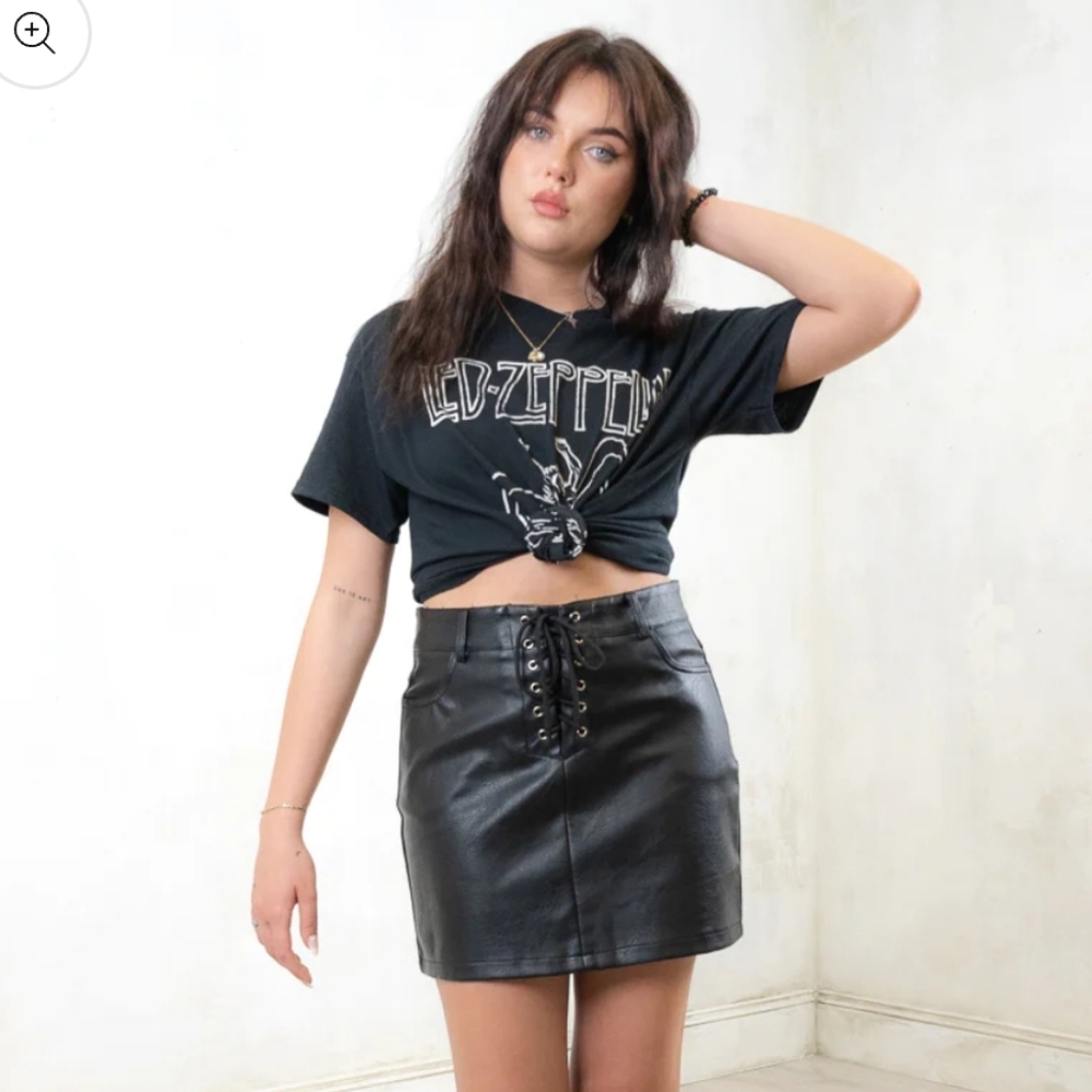 *LAST CHANCE* Lace-up Leather Mini Skirt